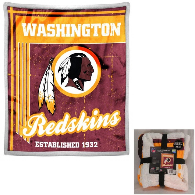 NFL Washington Redskins Premium Soft Mink Sherpa Throw Blanket Large 50