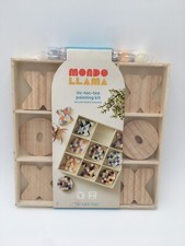 New MONDO LLAMA Tic-tac-toe WOOD Painting Kit - INCLUDES PAINTS BRUSHES