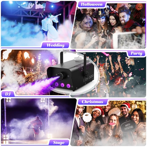 500W Smoke Fog Machine 3 LED Lights RGB Fogger Effect Disco DJ Wedding Remote - Picture 11 of 11