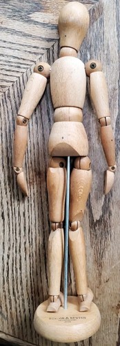 Vintage Wooden Jointed Moveable Figure Winsor & Newton Japan Mannequin 12 Inches - Picture 2 of 8