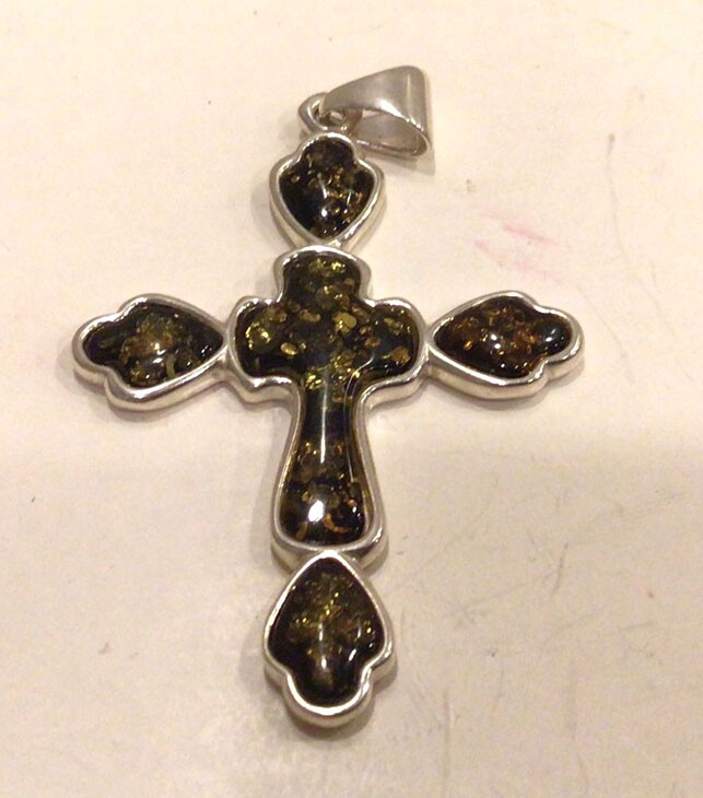 925 Solid Pure Sterling Silver Green Genuine Balt… - image 1