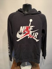 Vintage Nike Air Michael Jordan Jumpman Black Hooded Sweatshirt Mens Size Small