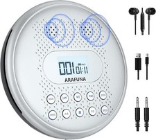 ARAFUNA Portable CD Player with Built in Speakers Rechargeable Battery Anti Skip