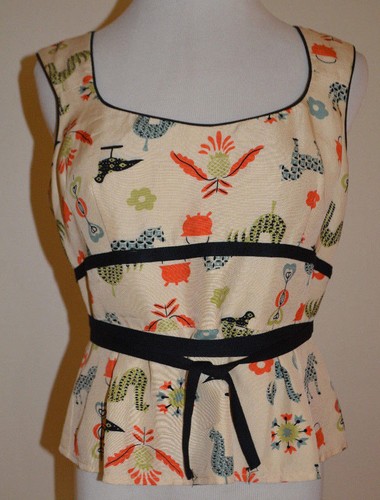 10 Anthropologie Whimsical Eastern European Animal Chicken Horse Blouse Top