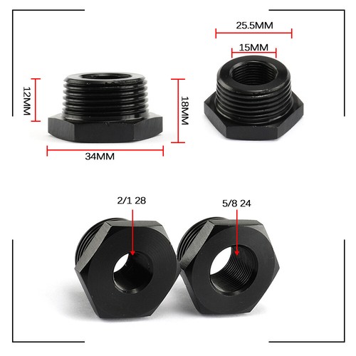 3Pcs Aluminium Alloy 1/2-28 to 3/4-16, 13/16-16, 3/4 NPT Thread Adapter - Picture 9 of 11