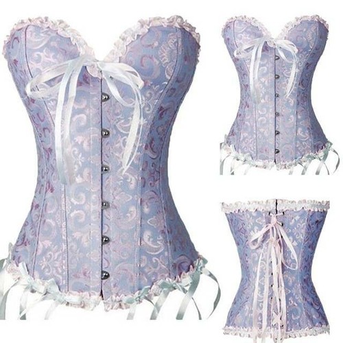 New Sexy Lace Up Basque Lingerie Women Corset Top Bustier Steampunk Gothic S-6X - Picture 22 of 39