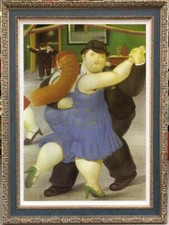 Arte PINTURA AL ÓLEO REPRO DE FERNANDO BOTERO Fat dance girl SOBRE LIENZO 24"X36"
