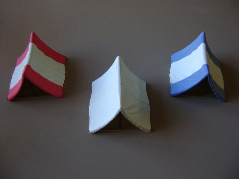 three (3) 25/28mm plastic tents