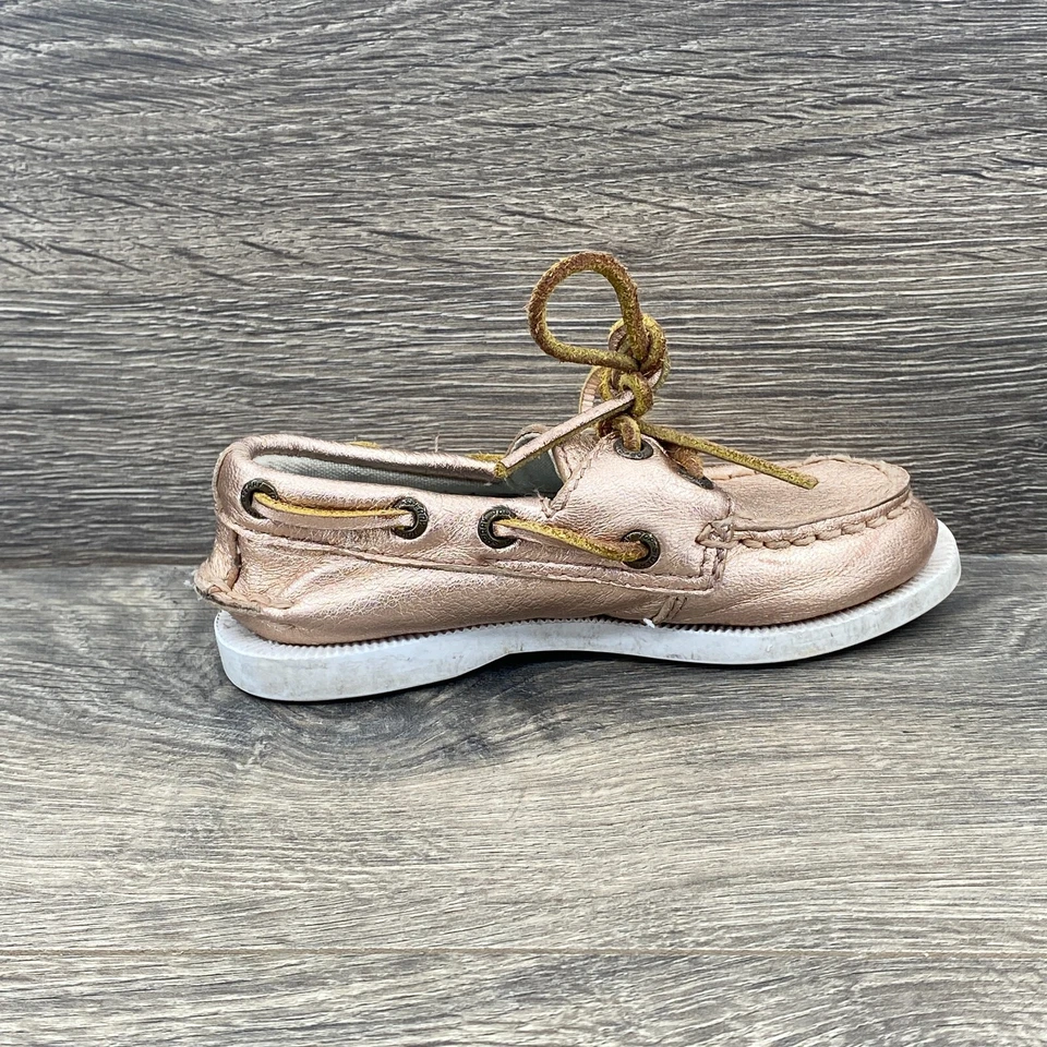 Sperry верхний сидр кожи Одри шнурует вверх плоский лодки туфли ребенка ясельного возраста размер 7,5 М розовый - Изображение 3 из 4