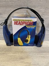 Vintage Advantage AM/FM Foldable Headphone Radio Yellow  Model AD-306 