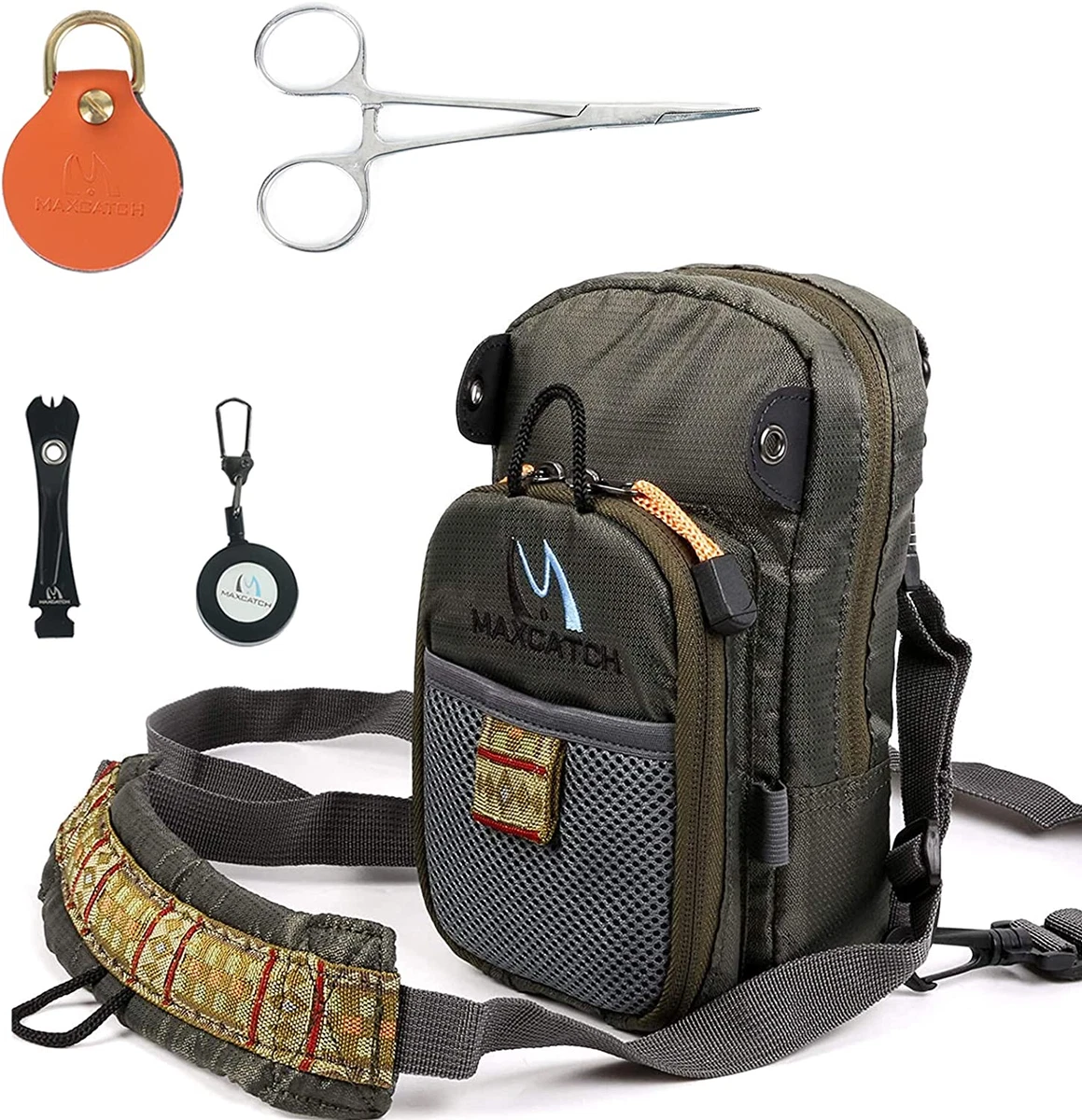 M MAXIMUMCATCH Fly Fishing Chest Bag Lightweight Chest Pack with  Accessories