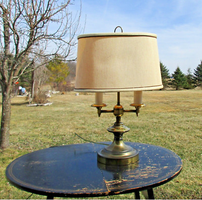 Underwriters Laboratories Brass Table Portable Lamp Faux Double Candlestick Work
