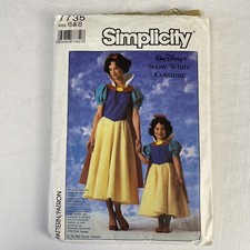 Snow White Costume Sewing Pattern CUT Simplicity 7735 Child Size 6 8 Vintage