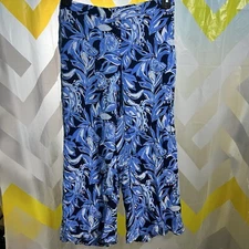 Lilly Pulitzer Avery Cropped Pants Youre the Zest High Tide Navy Blue Size 4