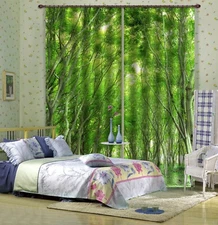 3D Green Tree Path ZHUA2410 Photo Curtain Window Blockout Fabric Amy 2023