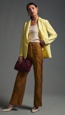 Maeve Anthropologie Lemon Button-back Blazer Size Large