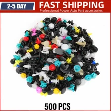 500pcs Plastic Car Body Push Pin Rivet Fasteners Trim Moulding Clips