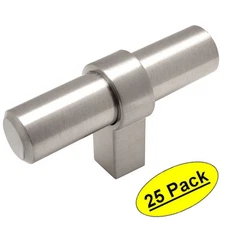 *25 Pack* Cosmas Satin Nickel Euro Style Cabinet Bar T Knobs Pulls #181SN