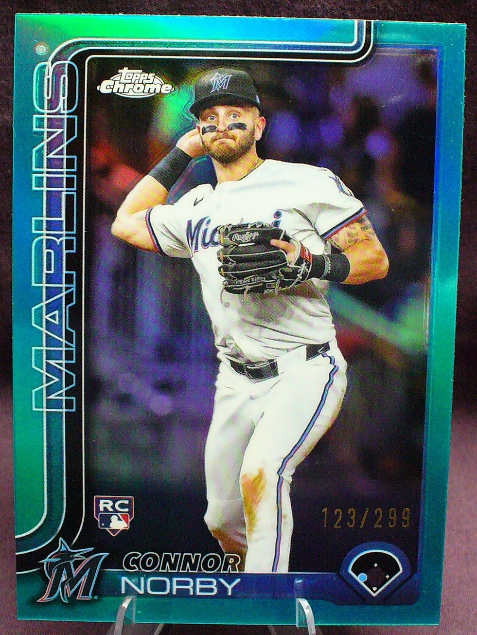 CONNOR NORBY 2025 Topps Chrome #199 (RC)(#'d) 123/299 Teal Refractor