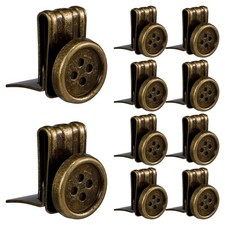 Zeyune 10 Pcs Metal Suspenders Buttons Movable No-Sew Button End Clips Bronze