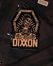 DIXXON Flannel Sz L The  Saint 10yr Black Snaps Brown Plaid Brand New In Bag