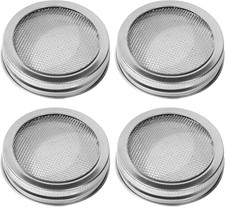 4 Pack Sprouting Lids, Mason Jar Sprouting Lids 20 Mesh 304 Stainless Steel Regu