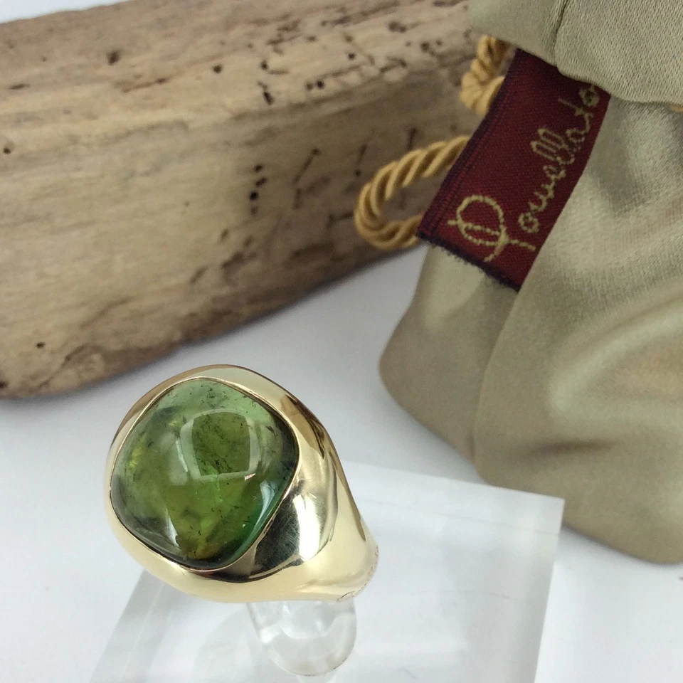 Pomellato Ring Ori Barbari 750/18K Gelbgold Cabochon Peridot Gr.60  #2946 - Bild 4 von 4