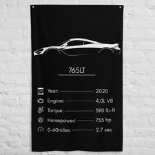 765LT 2020 Car Silhouette Flag 3x5 ft Garage Banner Man Cave Wall Decor Gift