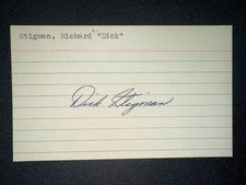 1960s TWINS: Dick Stigman, SIGNED Vintage 3x5  (VC)