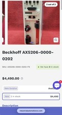 Beckhoff AX5206-0000-0202 Digital Compact Servo Drive 2-Channel NIB HW 2.0