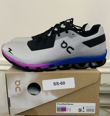 On Cloudflash Sensa Lunar Amethyst Men's Running Sneakers Mesh Gray Black Purple