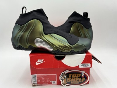 Nike Air Flightposite Green Goblin Size 8 Metallic Gold Authentic