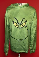 Grinch Hoodie Jacket Woman Size Large Unisex Green Long Sleeve Christmas Shirt