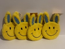New Easter Bunny Yellow Plush Smiley Face Coin Purse Way to Celebrate