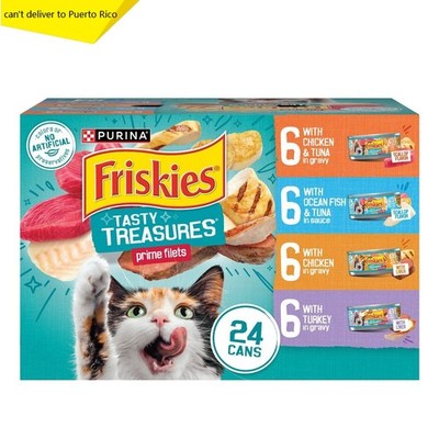 24ct Tasty Treasures Prime Filets Ocean Fish, Chicken & Turkey Wet Cat Food