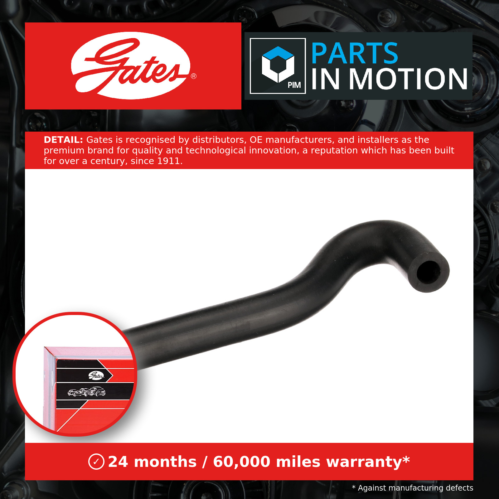Breather pipe hose ACM (Polyacrylate) EMH147 GATES for SAAB 9-3 9-3 Cabriolet - Image 5