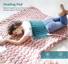 Electric Heating Pad for Back/Shoulder/Neck/Knee/Leg Pain Relief, 6 Fast Heating