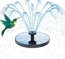 AMZtime Solar Water Fountain, Upgraded Solar Bird Bath Fountains with 6 Nozzl...