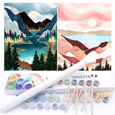 Paint by Numbers Kit for Adults Beginners,12" Wx16 L 2 Pack Canvas for Painti...