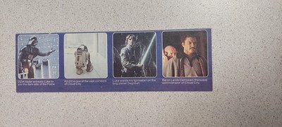 Star Wars ESB Dixie Cups 1981 Story Card Full Strip of # 18, 10, 21, 24