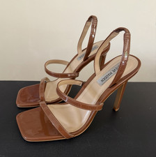 Steve Madden Women s Brown Leather Strappy Sq...