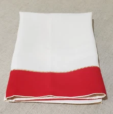 CHALICE VEIL CHURCH ALTAR VESTMENT WHITE W/RED & GOLD DETAIL