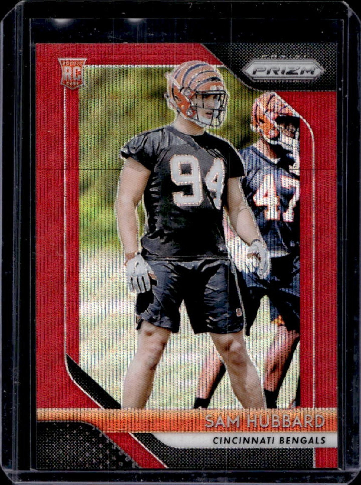 2018 Prizm Sam Hubbard Red Wave Rookie RC #108/149 Bengals