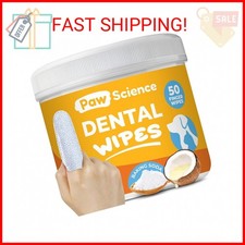 Paw Science Dog  Cat Teeth Cleaning Wipes - Dental Finger Wipes for Cats  Dogs