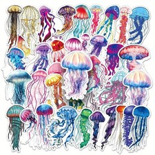 50pc Colorful Jellyfish Ocean Life Sticker Pack Laptop, Scrapbook, Journaling