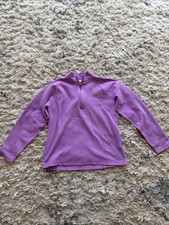 LL Bean Purple Boys Girls Long Sleeve 1/4 zip Fleece Pullover Jacket sz Small S