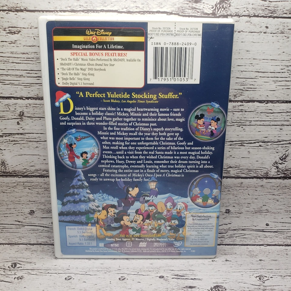MICKEY’S ONCE UPON A CHRISTMAS 1999 DISNEY DVD LIKE NEW OOP GOLD COLLECTION DVD - Image 2 of 4