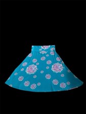 LuLaRoe Women's M Regular Teal Pink White Floral High Waist Midi Skirt