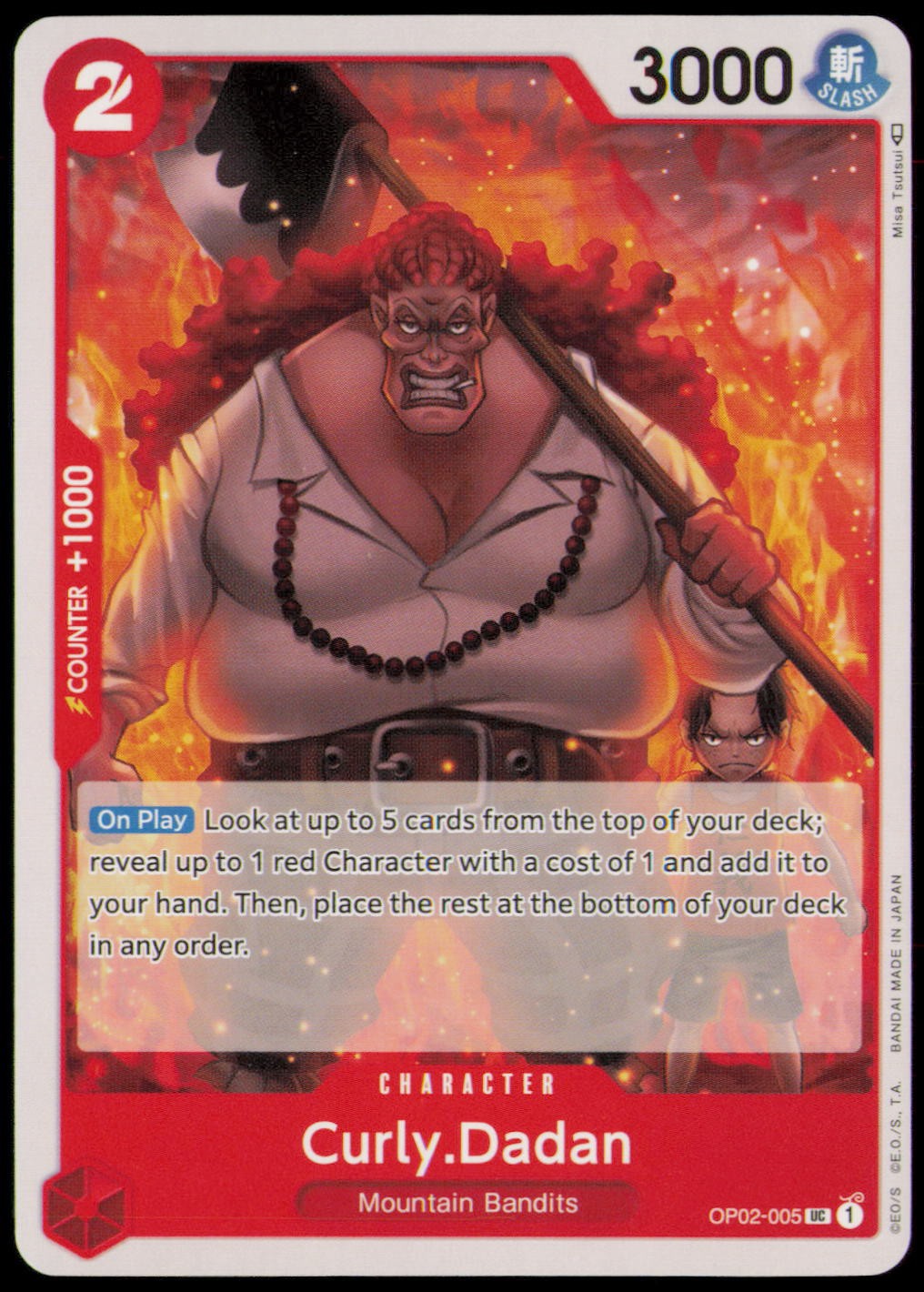 CURLY.DADAN OP02-005 UC PARAMOUNT WAR ONE PIECE NM