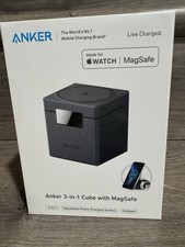 Anker 3-in-1 Cube MagSafe Wireless Charger for iPhone, Apple Watch, Black